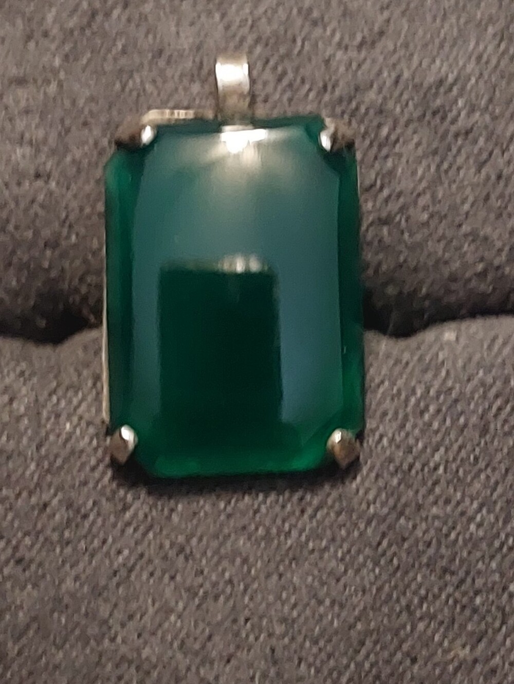 Vintage Sterling Silver and Green Stone Pendant
